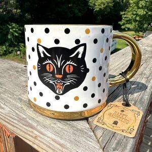 NEW Global Design Connections Halloween Black Cat Mug 16oz